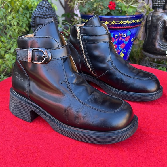 🏴󠁧󠁢󠁥󠁮󠁧󠁿 Dr. Martens MIE Vintage Platform MONO BLACK Side Zip Boots UK 7 - Picture 5 of 17